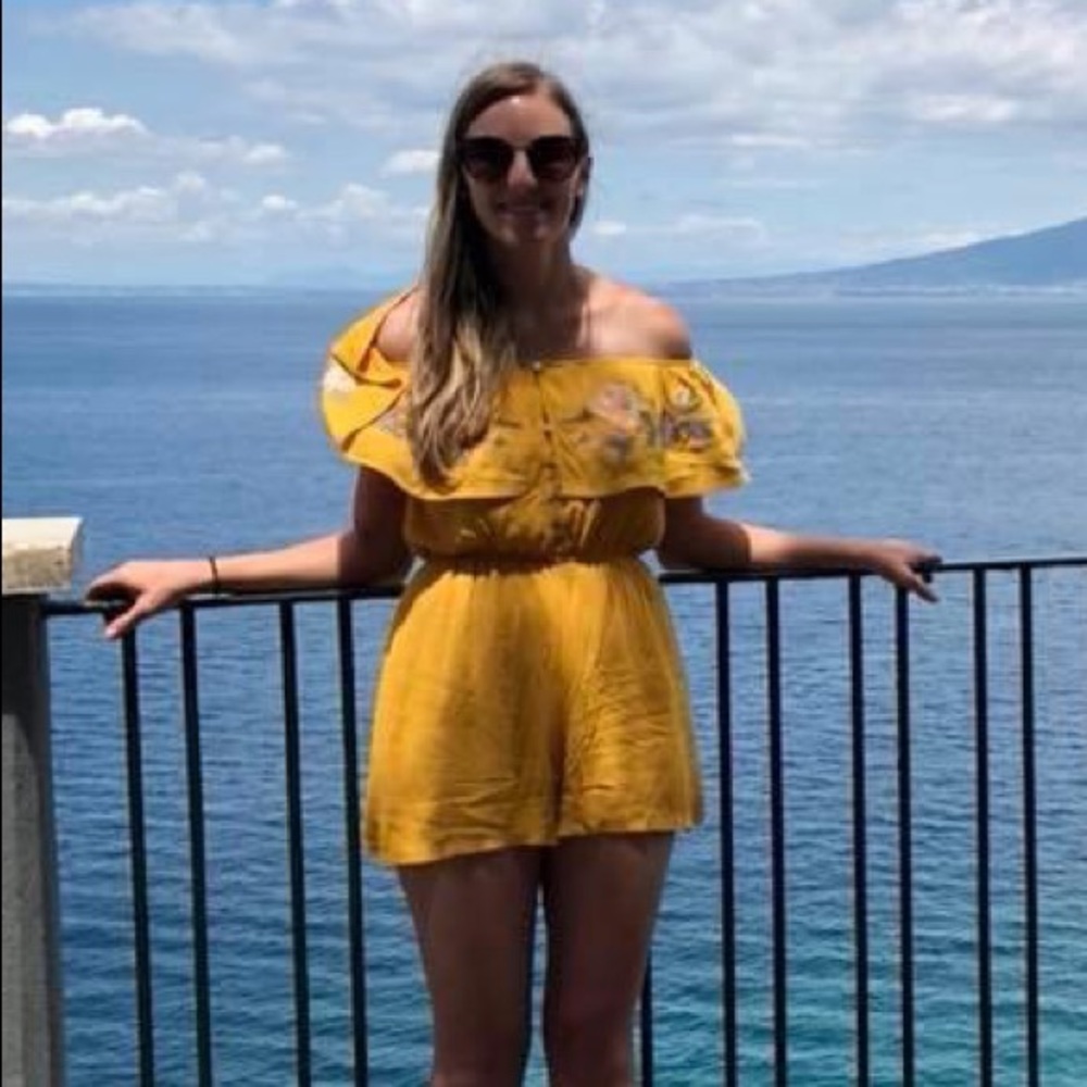 Yellow Linen Romper